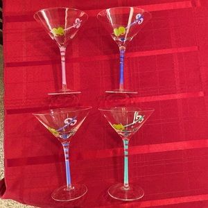 6 Martini glasses (6 glasses), hand painted